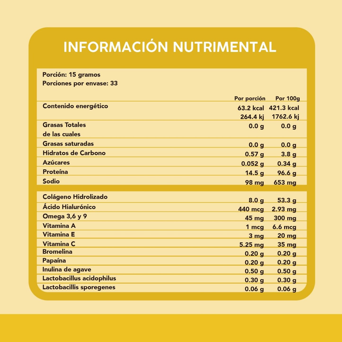 Colageno Hidrolizado + PROBIOTICOS Y ENZIMAS - 500 grs