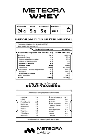 Meteora Whey 100% hidrolizada - 5 Lbs