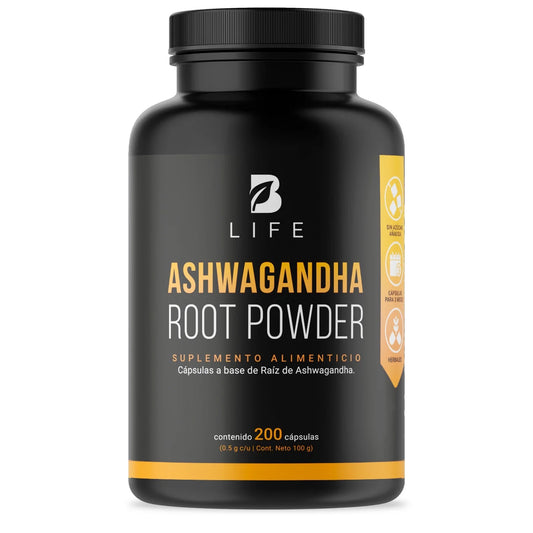 ASHWAGANDHA ROOT POWDER 200 CAPS 500 G B LIFE