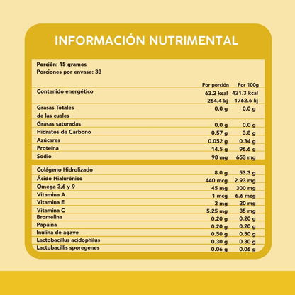 Colageno Hidrolizado + PROBIOTICOS Y ENZIMAS - 500 grs