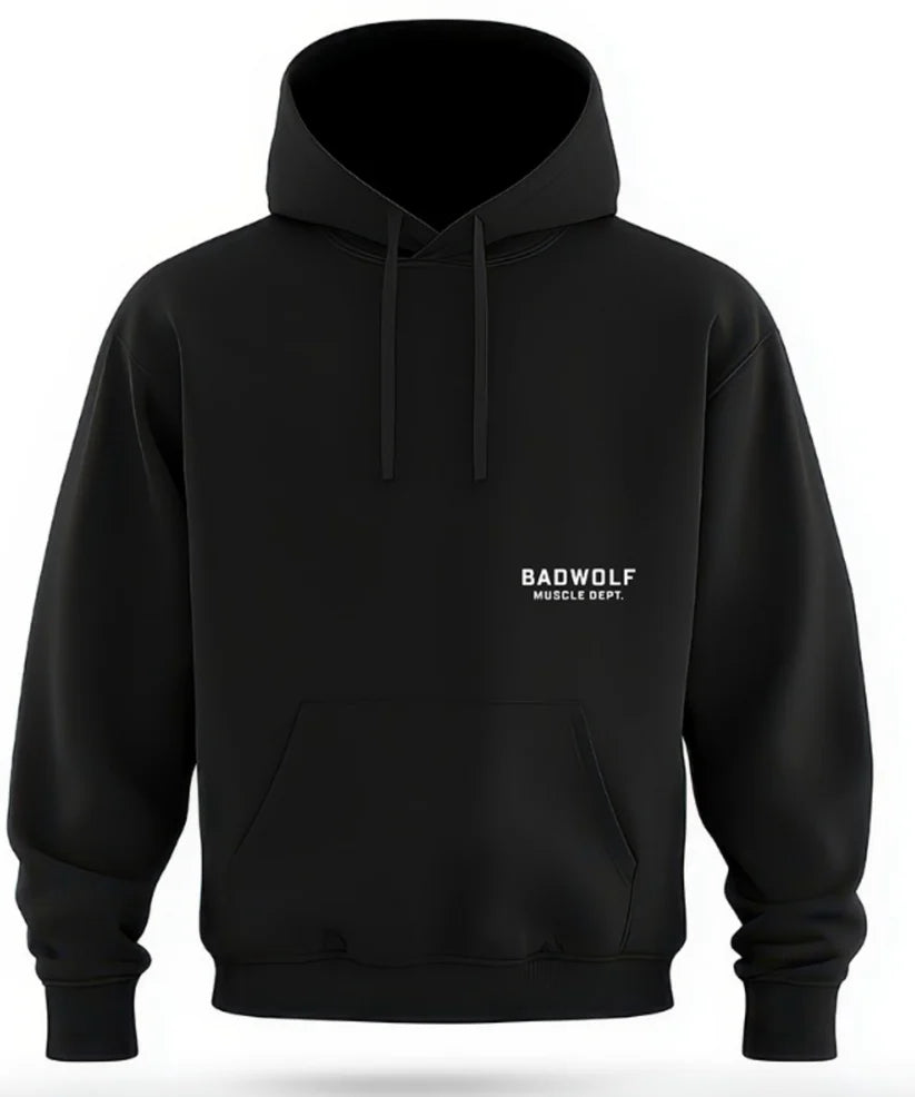 HOODIE NEGRA MUSCLE DEPT