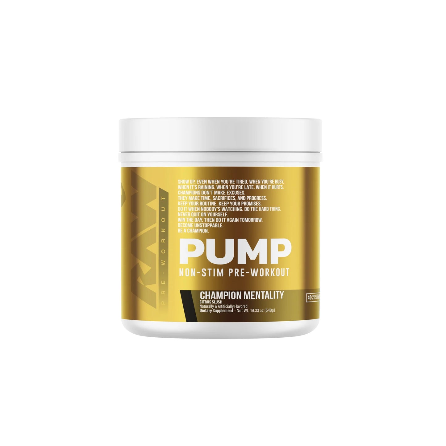 CBUM RAW PUMP NON STIM 40 SERV