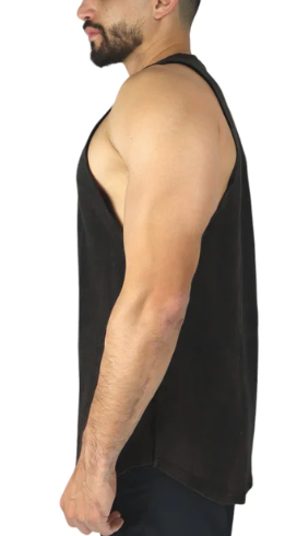 Tank Top Fitted Negro Deslavado - Bad Wolf