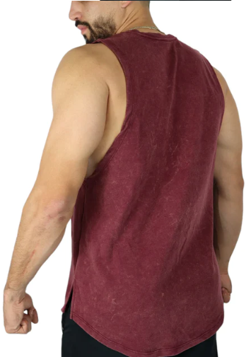 Tank Top Fitted Rojo Deslavado - Bad Wolf