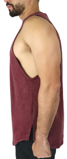 Tank Top Fitted Rojo Deslavado - Bad Wolf