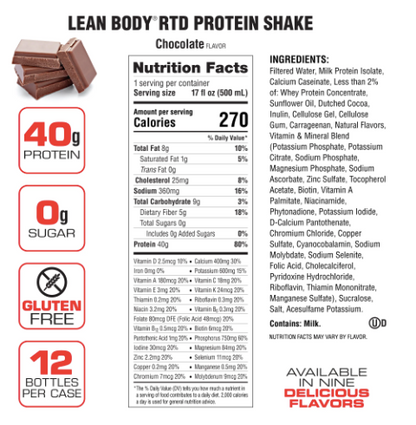 Lean Body 17 oz - 12 packs